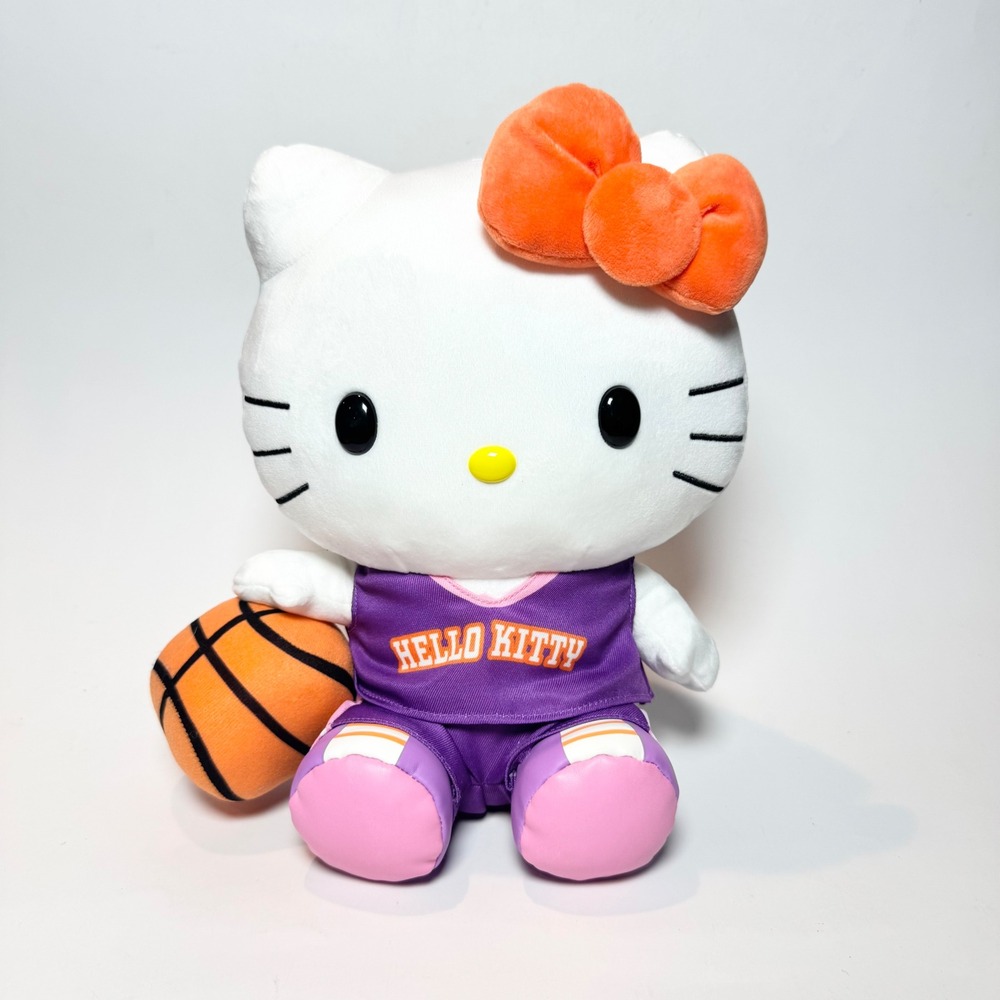 Sanrio Hello Kitty Active Series Basketball Plush Purple Orange Bow 12" N16320